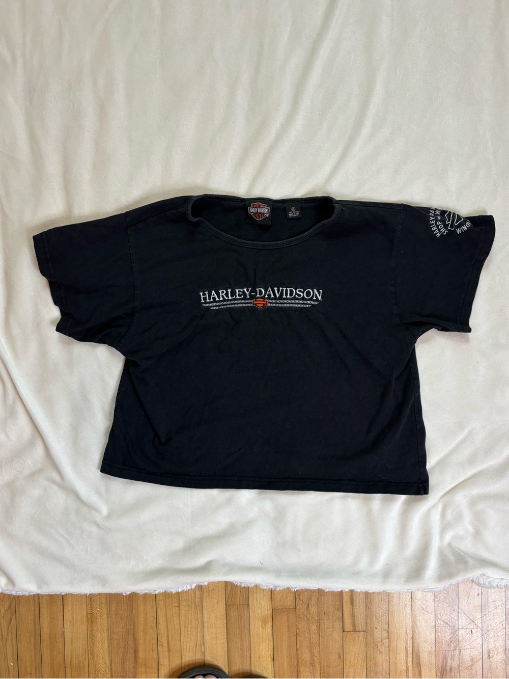 Vintage Y2K Harley-Davidson Black Crop Top